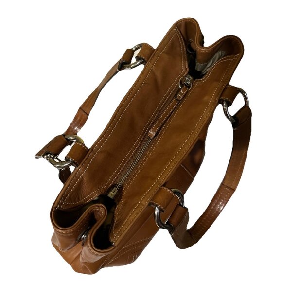 Vtg Coach Brown Double Front Buckle Pockets Leather Soho Y2K Bag F08A09 - Picture 15 of 16